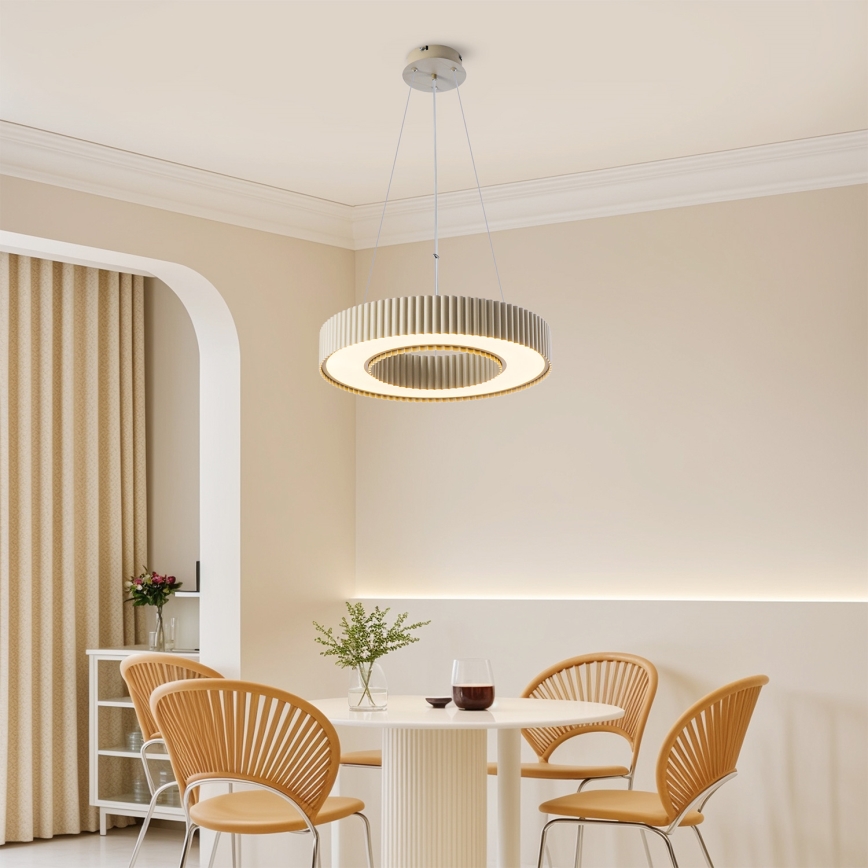 Brilagi - Dimmbarer LED-Pendelleuchter LUMIX an Kabel LED/48W/230V 3000-6000K Beige Ø 50 cm + Fernbedienung