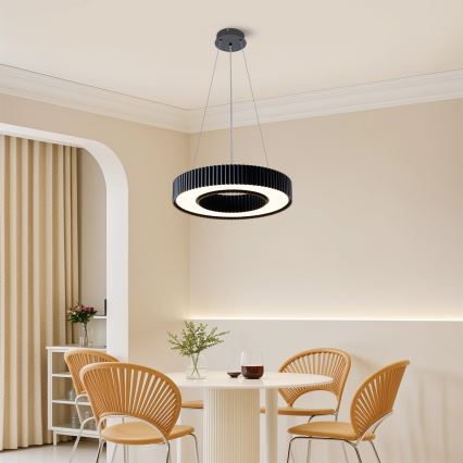 Brilagi - dimmbare LED-Pendelleuchte mit Seilaufhängung LUMIX LED/48W/230V 3000–6000K schwarz Ø 50 cm + Fernbedienung