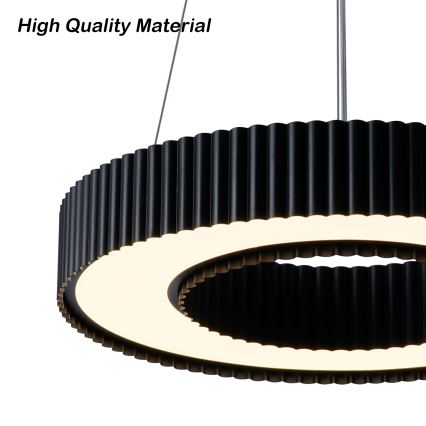 Brilagi - dimmbare LED-Pendelleuchte mit Seilaufhängung LUMIX LED/48W/230V 3000–6000K schwarz Ø 50 cm + Fernbedienung