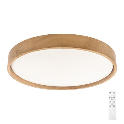 Brilagi - Dimmbare LED-Deckenleuchte MANAROLA REMOTE LED/36W/230V 3000-6500K Ø 51 cm Eiche + Fernbedienung