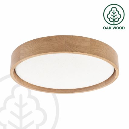 Brilagi - Dimmbare LED-Deckenleuchte MANAROLA SMART STARS LED/24W/230V 3000-6000K Wi-Fi Tuya Beacon Durchmesser 41 cm Eiche + Fernbedienung