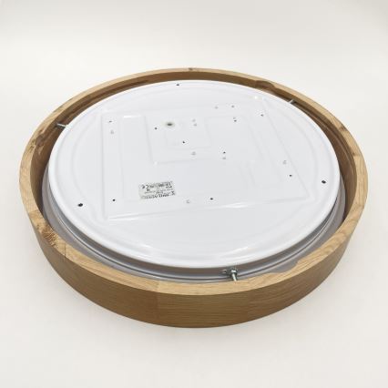 Brilagi - Dimmbare LED-Deckenleuchte MANAROLA SMART STARS LED/24W/230V 3000-6000K Wi-Fi Tuya Beacon Durchmesser 41 cm Eiche + Fernbedienung