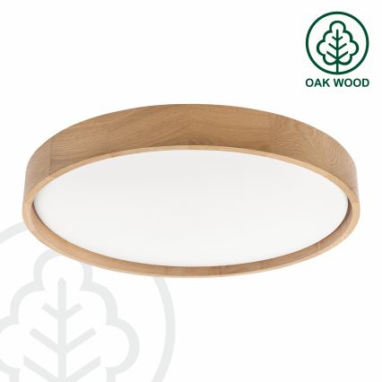 Brilagi - dimmbare LED-Deckenleuchte MANAROLA SMART LED/36W/230V 3000–6000K Wi-Fi Tuya Beacon Ø 51 cm Eiche + Fernbedienung