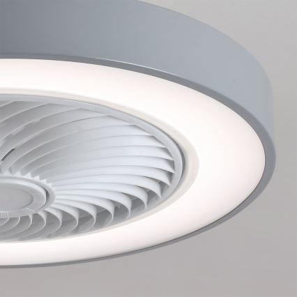 Brilagi - Dimmbare LED-Deckenleuchte mit Ventilator LED/38W/230V 3000-6500K Ø 50 cm grau + Fernbedienung