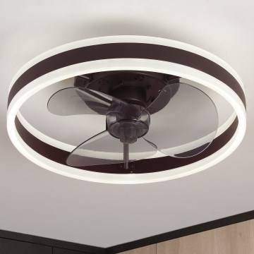Brilagi - Dimmbare LED-Deckenleuchte mit Ventilator LED/30W/230V 3000-6500K schwarz + Fernbedienung