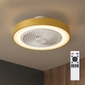 Brilagi - Dimmbare LED-Deckenleuchte mit Ventilator LED/38W/230V 3000-6500K 3000-6500K Ø 50 cm goldfarben + Fernbedienung