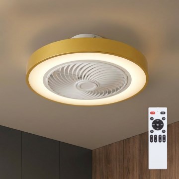 Brilagi - Dimmbare LED-Deckenleuchte mit Ventilator LED/38W/230V 3000-6500K Ø 50 cm goldfarben + Fernbedienung