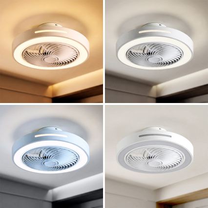 Brilagi - LED-dimmbare Deckenleuchte mit Ventilator LED/38W/230V 3000-6500K 3000-6500K Ø 46 cm weiß + Fernbedienung