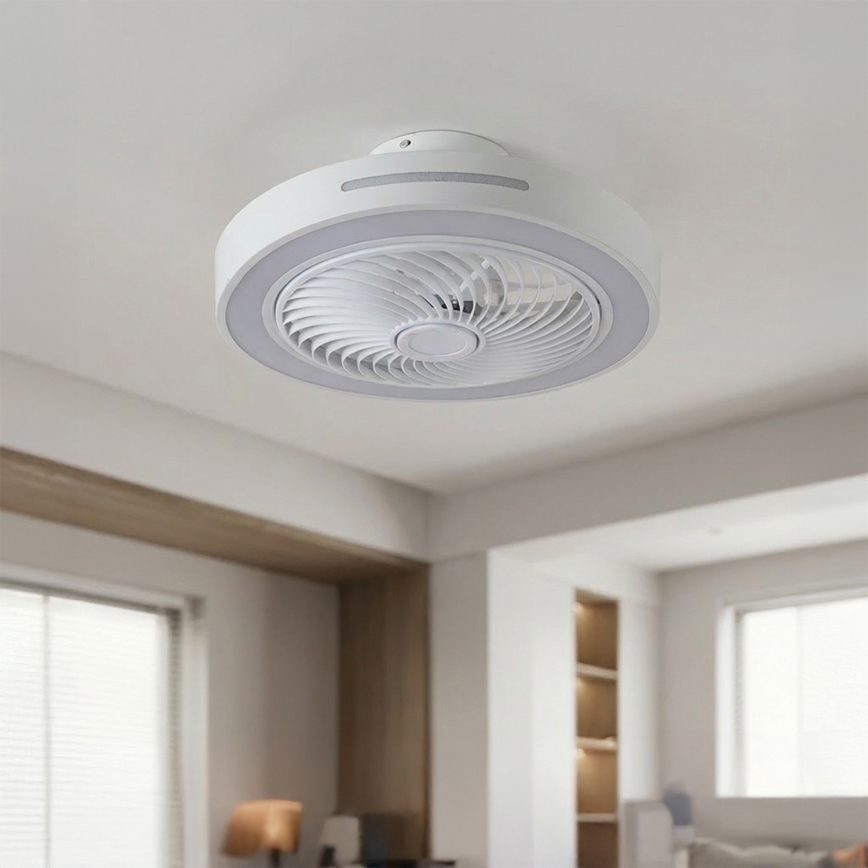Brilagi - LED-dimmbare Deckenleuchte mit Ventilator LED/38W/230V 3000-6500K 3000-6500K Ø 46 cm weiß + Fernbedienung