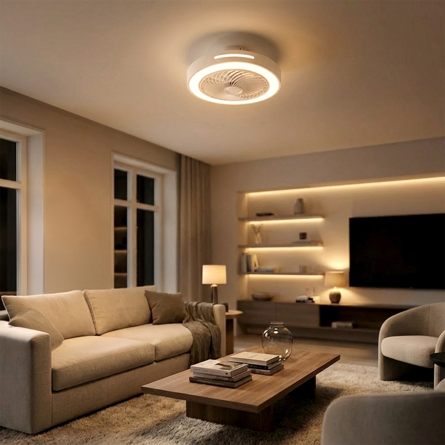 Brilagi - LED-dimmbare Deckenleuchte mit Ventilator LED/38W/230V 3000-6500K 3000-6500K Ø 46 cm weiß + Fernbedienung