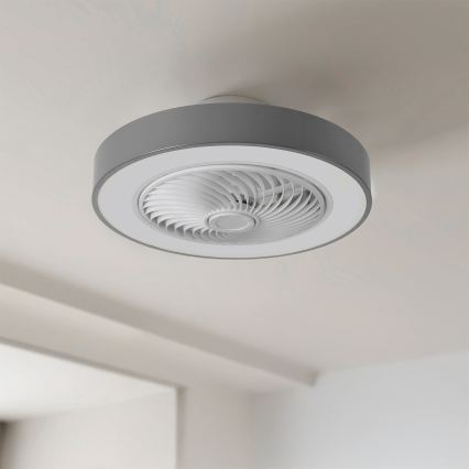 Brilagi - LED-dimmbare Deckenleuchte mit Ventilator LED/38W/230V 3000-6500K 3000-6500K Ø 50 cm grau + Fernbedienung