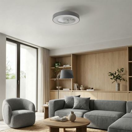 Brilagi - LED-dimmbare Deckenleuchte mit Ventilator LED/38W/230V 3000-6500K 3000-6500K Ø 50 cm grau + Fernbedienung