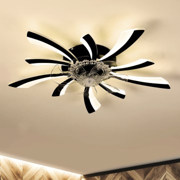 Brilagi - Dimmbare LED-Deckenleuchte mit Ventilator LED/50W/230V 3000-6500K schwarz + Fernbedienung