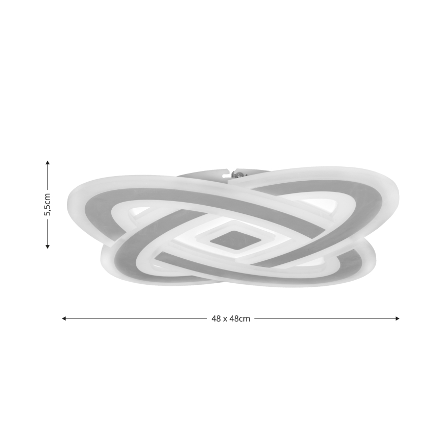 Brilagi - Dimmbare LED-Deckenleuchte MODERN LED/90W/230V 2700-6500K 48x48 cm+ Fernbedienung