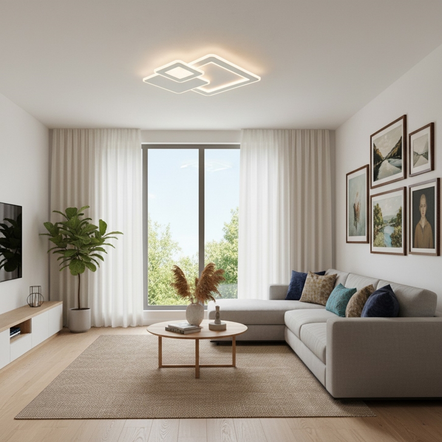 BRILAGI - dimmbare LED-Deckenleuchte MODERN LED/93W/230V 3000-6000K 48,5x48,5 cm + Fernbedienung