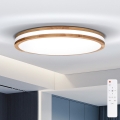 BRILAGI - dimmbare LED-Deckenleuchte MOLINA LED/72W/230V 3000-6500K Eiche Ø 78 cm + Fernbedienung