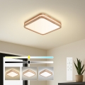 BRILAGI - Dimmbare LED-Deckenleuchte MOLINA SQUARE LED/48W/230V 3000-6000K Eiche 40x40 cm + Fernbedienung