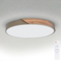 BRILAGI - dimmbare LED-Deckenleuchte PILANA LED/60W/230V 3000-6500K Eiche/Beige Ø 60 cm + mit Fernbedienung