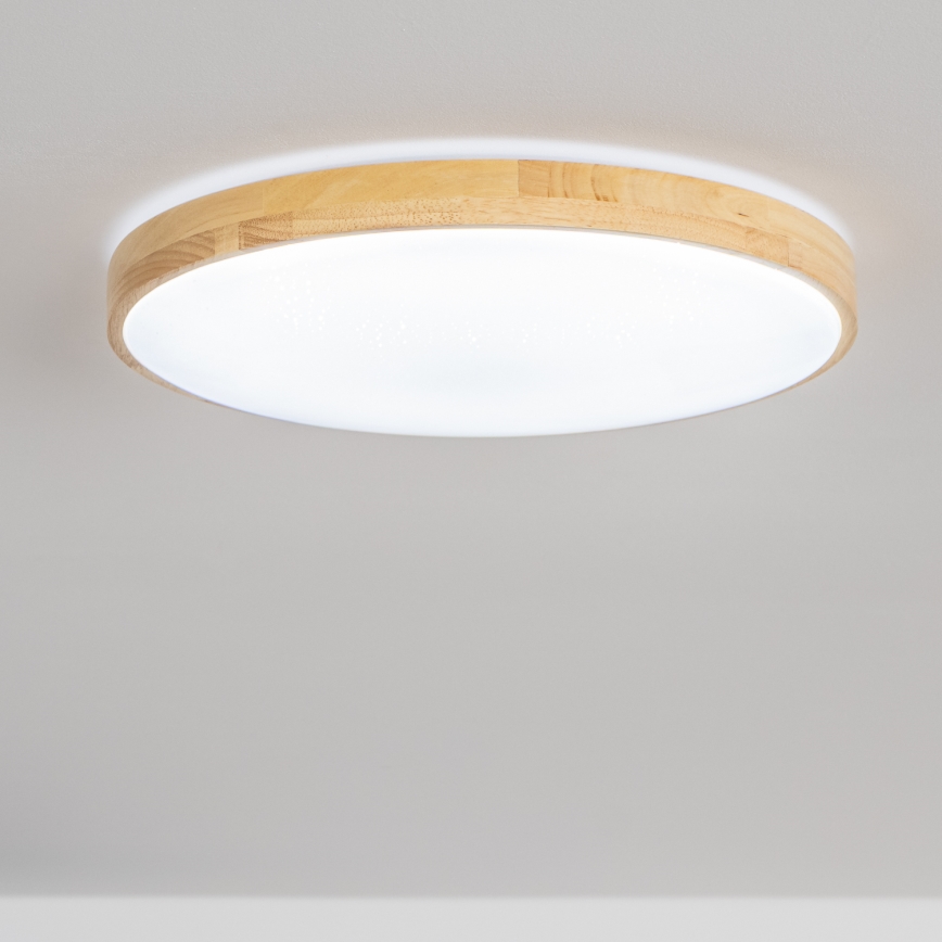 Brilagi - LED-dimmbare Deckenleuchte PINE LED/60W/230V Holz Ø 52 cm 3000-6500K + Fernbedienung