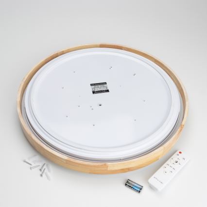 Brilagi - LED-dimmbare Deckenleuchte PINE LED/60W/230V Holz Ø 52 cm 3000-6500K + Fernbedienung