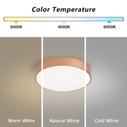 BRILAGI - LED-dimmbare Deckenleuchte POOL LED/36W/230V 3000-6000K Ø 30 cm bronzefarben + mit Fernbedienung