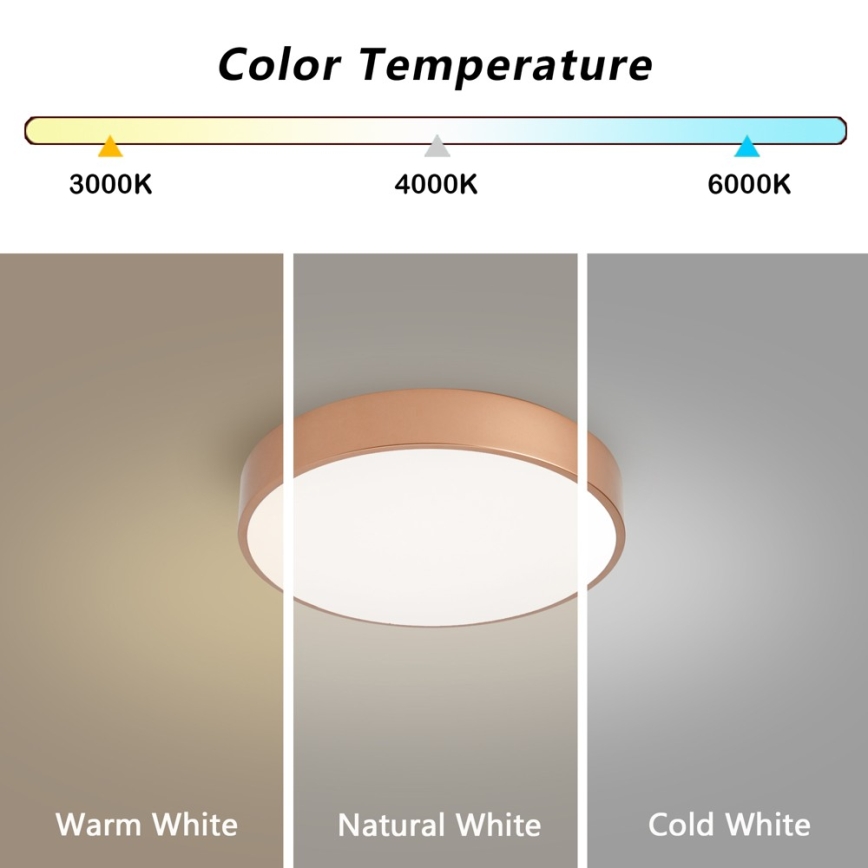 BRILAGI - LED-dimmbare Deckenleuchte POOL LED/36W/230V 3000-6000K Ø 30 cm bronzefarben + mit Fernbedienung