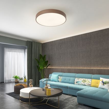 Brilagi - LED dimmbare Deckenleuchte POOL LED/60W/230V 3000-6000K Ø 50 cm braun + Fernbedienung