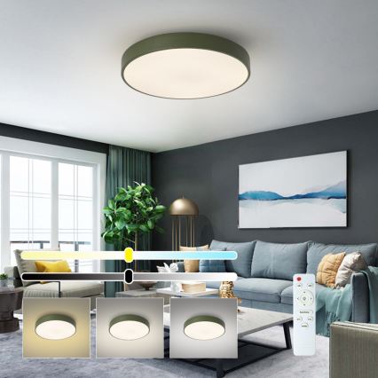 Brilagi - LED-dimmbare Deckenleuchte POOL LED/60W/230V 3000-6000K pr. 50 cm grün + Fernbedienung