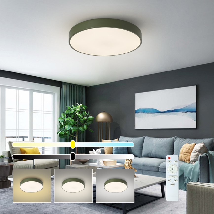 Brilagi - LED-dimmbare Deckenleuchte POOL LED/60W/230V 3000-6000K pr. 50 cm grün + Fernbedienung