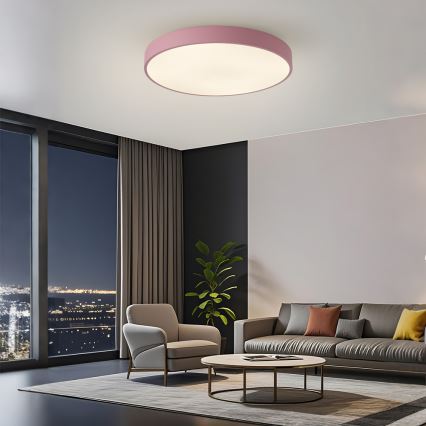 Brilagi - LED-dimmbare Deckenleuchte POOL LED/60W/230V 3000–6000K Ø 60 cm rosa + Fernbedienung