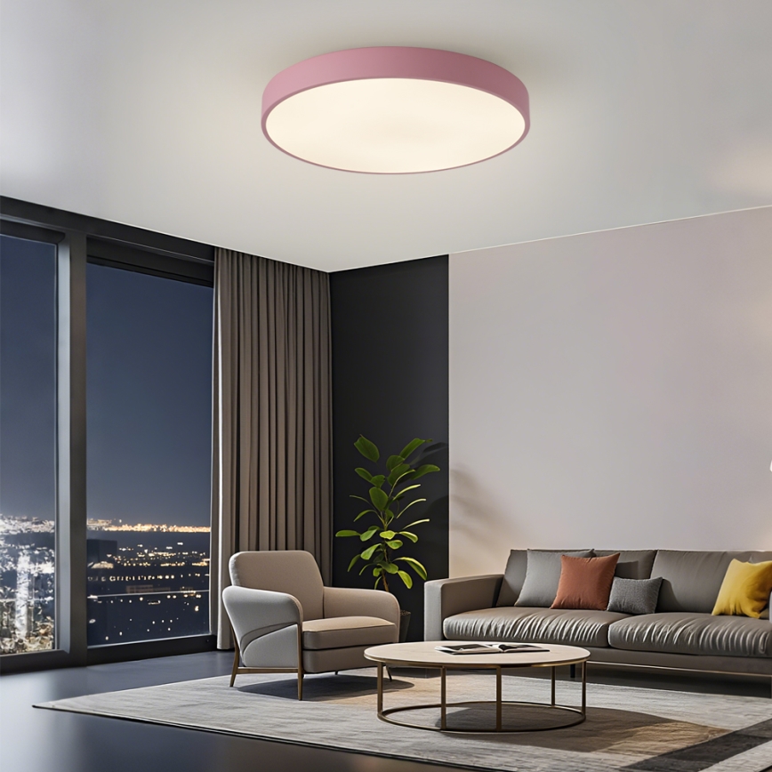 Brilagi - LED-dimmbare Deckenleuchte POOL LED/60W/230V 3000–6000K Ø 60 cm rosa + Fernbedienung