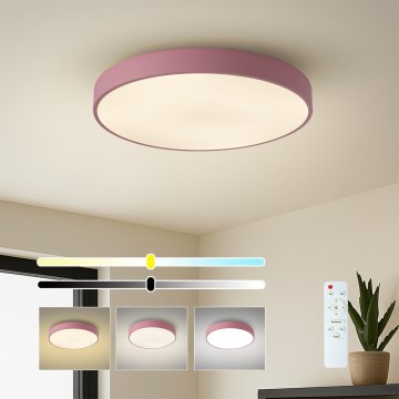 Brilagi - dimmbare LED-Deckenleuchte POOL LED/60W/230V 3000-6000K Ø 50 cm rosa + Fernbedienung