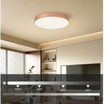 BRILAGI - LED-dimmbare Deckenleuchte POOL LED/60W/230V 3000-6000K Ø 50 cm Bronze + Fernbedienung