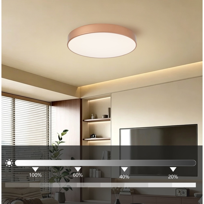 BRILAGI - LED-dimmbare Deckenleuchte POOL LED/60W/230V 3000-6000K Ø 50 cm Bronze + Fernbedienung