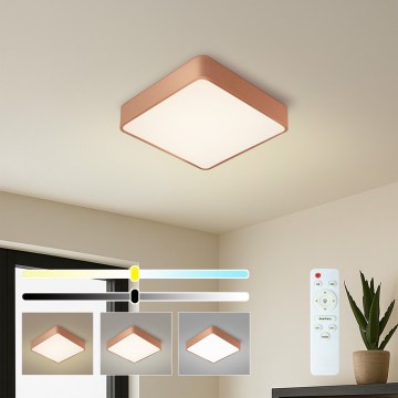 BRILAGI - dimmbare LED-Deckenleuchte POOL SQUARE LED/36W/230V 3000-6000K 40x40 cm bronzefarben + Fernbedienung