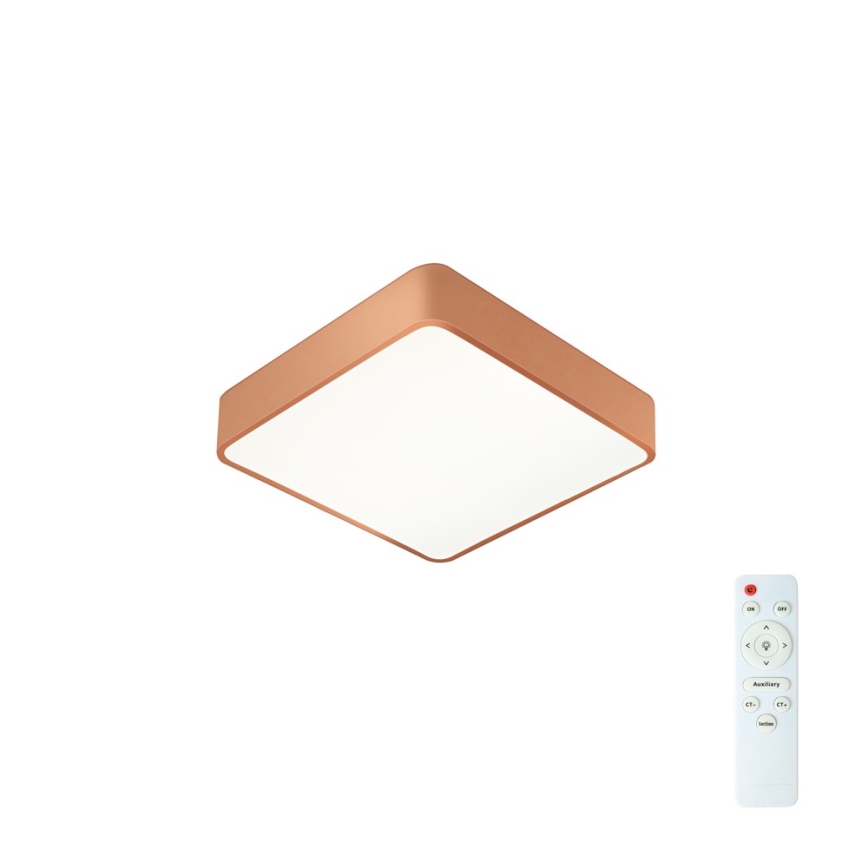BRILAGI - dimmbare LED-Deckenleuchte POOL SQUARE LED/36W/230V 3000-6000K 40x40 cm bronzefarben + Fernbedienung