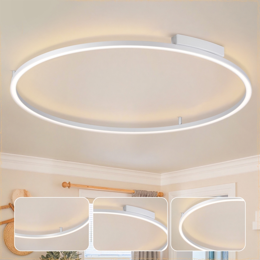 Brilagi - LED-dimmbare Deckenleuchte PORTOFINO LED/85W/230V 3000-6000K Ø 120 cm silberfarben + Fernbedienung