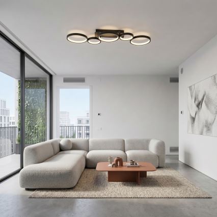 Brilagi - dimmbare LED-Deckenleuchte RINGO LED/34W/230V 3000-6000K 28x84 cm schwarz + Fernbedienung