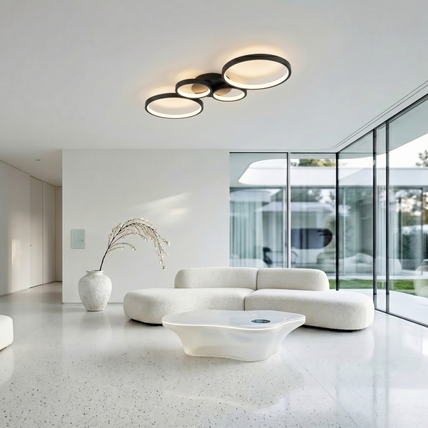 Brilagi - dimmbare LED-Deckenleuchte RINGO LED/34W/230V 3000-6000K 28x78 cm schwarz + Fernbedienung