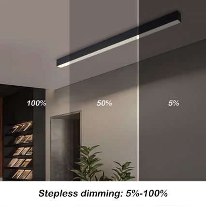 Brilagi - LED-dimmbare Deckenleuchte SLEEKLINE SMART LED/40W/230V 3000-6000K Wi-Fi Tuya schwarz + Fernbedienung