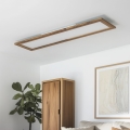 Brilagi - Dimmbare LED-Deckenleuchte SLIMFRAME WOOD LED/58W/230V 124x34 cm 3000-6000K braun + Fernbedienung