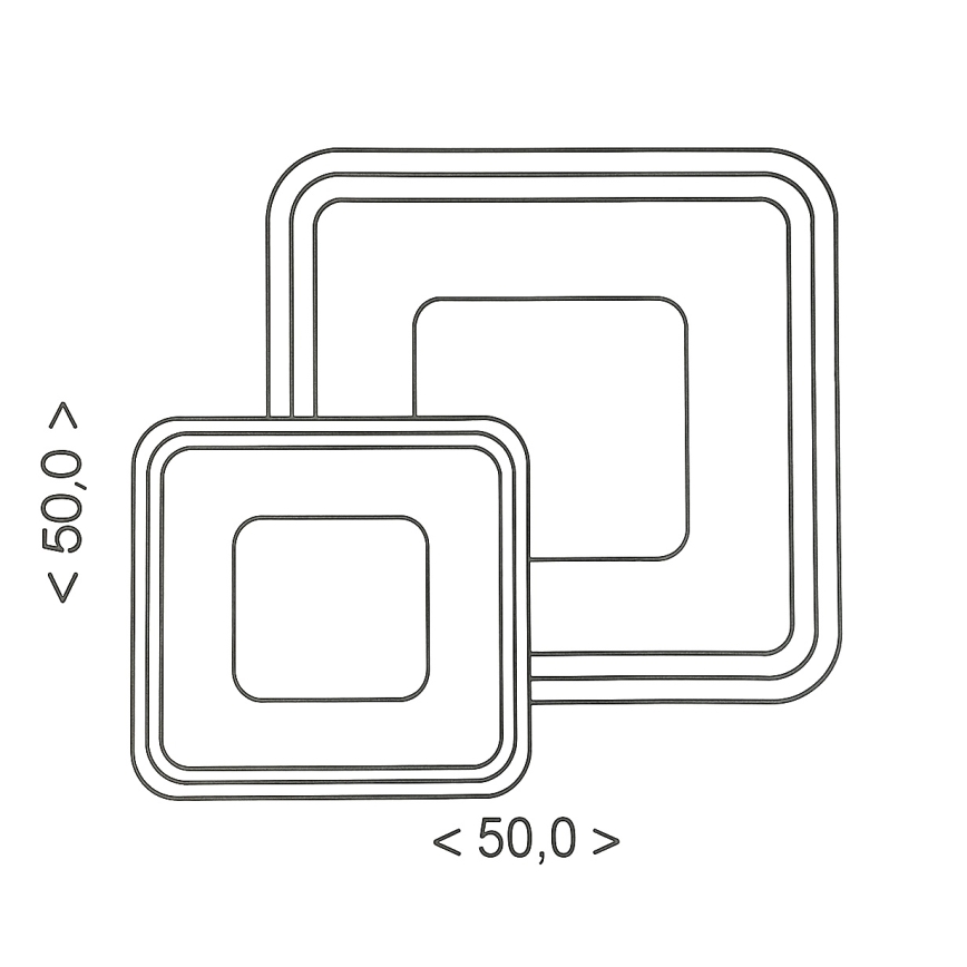 Brilagi - LED dimmbare Deckenleuchte TANDORA LED/49W/230V 50x50 cm 3000-6000K + Fernbedienung