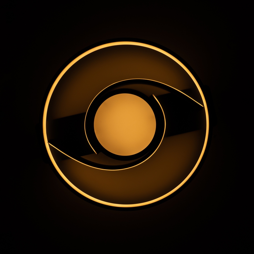 Brilagi - dimmbare LED-Deckenleuchte TWIRL LED/38W/230V 3000-6000K schwarz + Fernbedienung