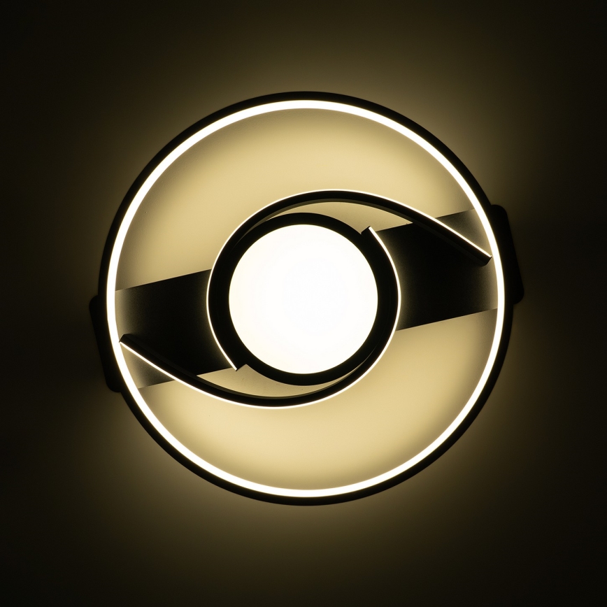 Brilagi - dimmbare LED-Deckenleuchte TWIRL LED/38W/230V 3000-6000K schwarz + Fernbedienung