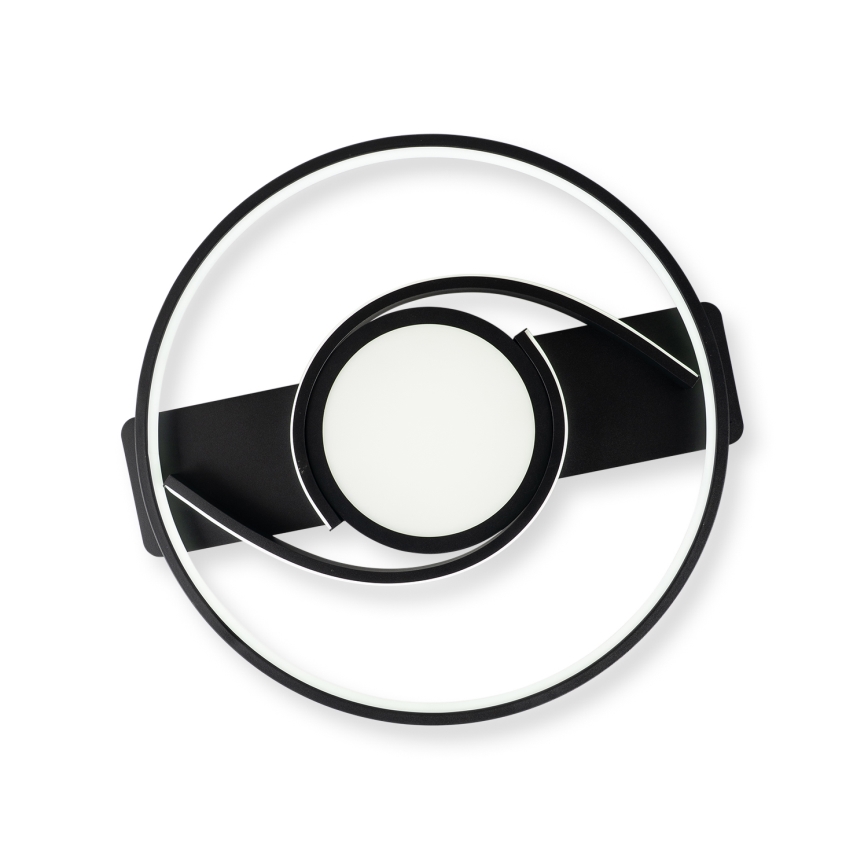 Brilagi - dimmbare LED-Deckenleuchte TWIRL LED/38W/230V 3000-6000K schwarz + Fernbedienung