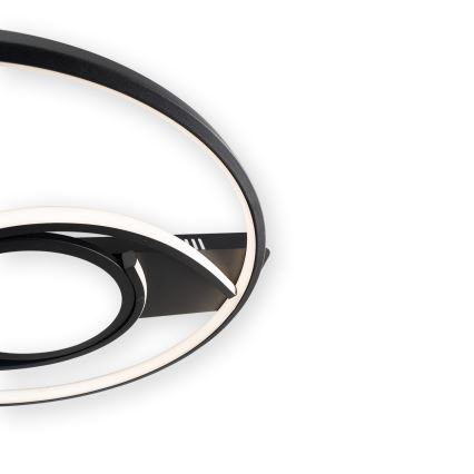 Brilagi - dimmbare LED-Deckenleuchte TWIRL LED/38W/230V 3000-6000K schwarz + Fernbedienung