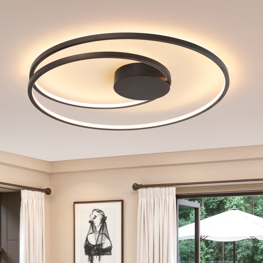 Brilagi - dimmbare LED-Deckenleuchte TWISTER LED/105W/230V 3000-6000K Ø 100 cm schwarz + Fernbedienung