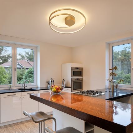 Brilagi - LED-dimmbare Deckenleuchte TWISTER LED/48W/230V 3000-6000K Ø 50 cm gold + Fernbedienung