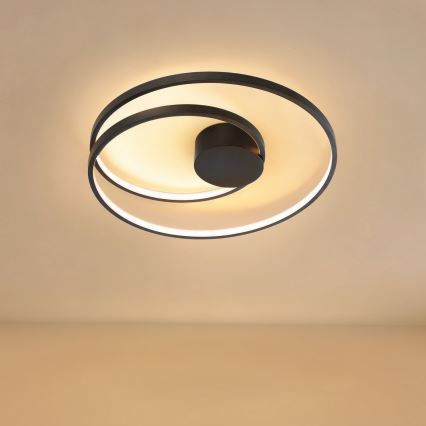 Brilagi - Dimmbare LED-Deckenleuchte TWISTER LED/48W/230V 3000-6000K Ø 50 cm schwarz + Fernbedienung