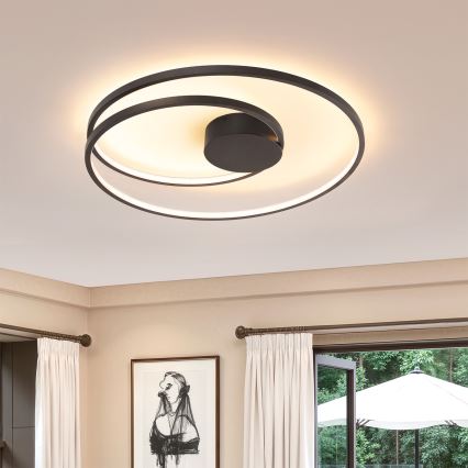Brilagi - dimmbare LED-Deckenleuchte TWISTER LED/75W/230V 3000-6000K Durchmesser 70 cm schwarz + Fernbedienung